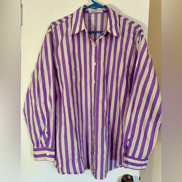 The Frankie Shop Purple, Yellow and White Striped Shirt & Shorts Set Women’s - Picture 10 of 13